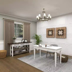 Mesa Consola Rectangular de Madera Estilo Casa de Campo Blanca - Olivia & May