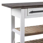 Mesa Consola Rectangular de Madera Estilo Casa de Campo Blanca - Olivia & May
