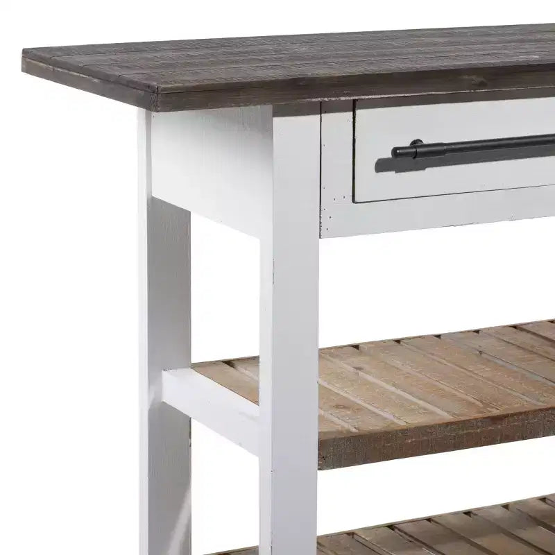 Mesa Consola Rectangular de Madera Estilo Casa de Campo Blanca - Olivia & May