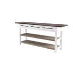 Mesa Consola Rectangular de Madera Estilo Casa de Campo Blanca - Olivia & May