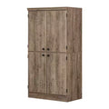 Morgan 4 Door Storage Cabinet Oak - South Shore: Laminated Particleboard, Metal Hardware, Meets Safety Standards