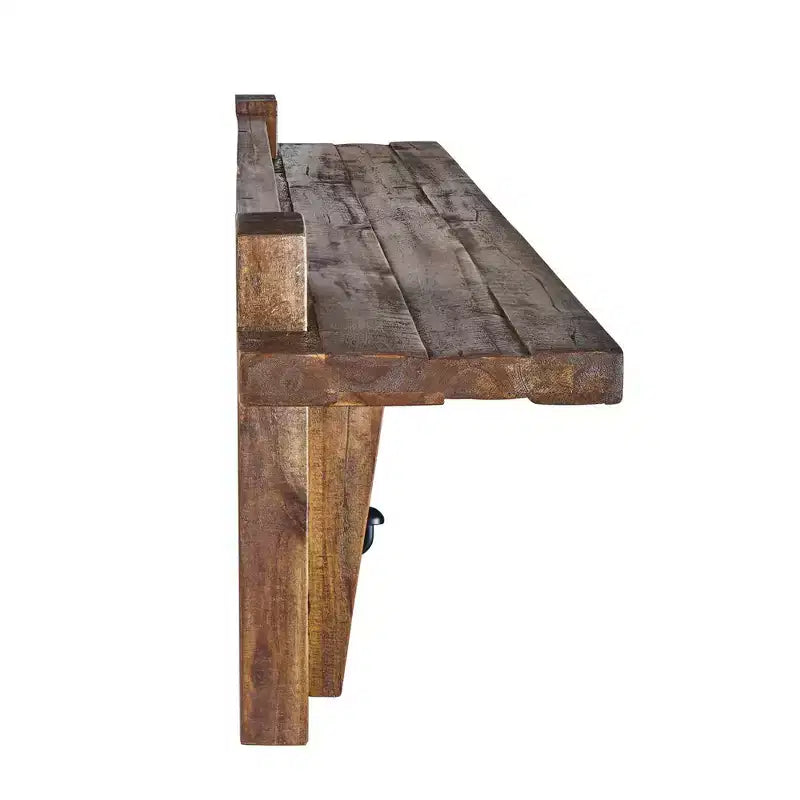Estante con Perchero de Madera Industrial Durango, Marrón Oscuro - Muebles Alaterre: Moderno de Mediados de Siglo, Almacenamiento Montado en la Pared, 5 Ganchos