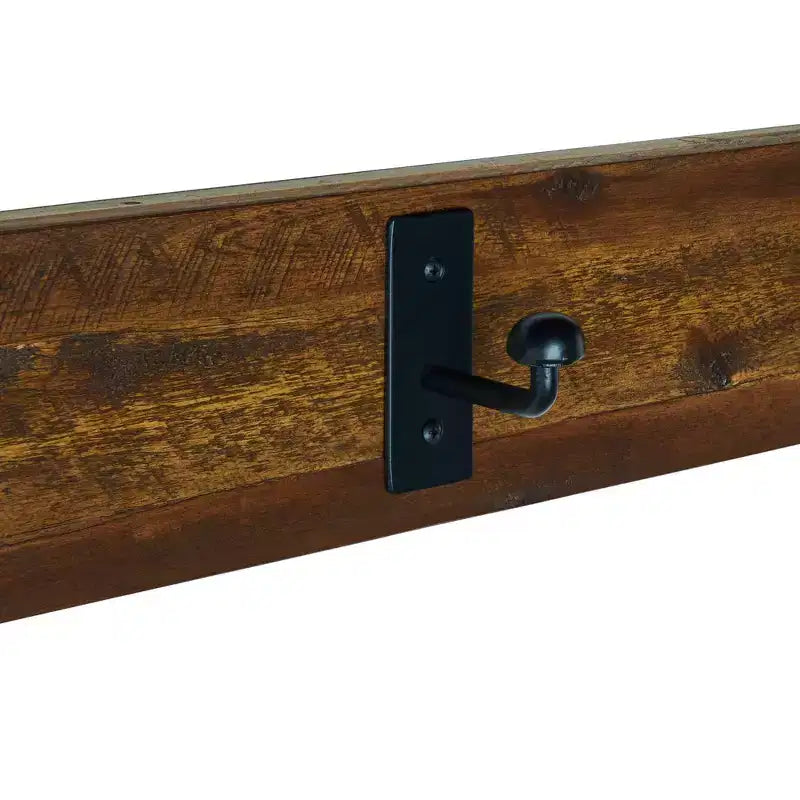 Estante con Perchero de Madera Industrial Durango, Marrón Oscuro - Muebles Alaterre: Moderno de Mediados de Siglo, Almacenamiento Montado en la Pared, 5 Ganchos
