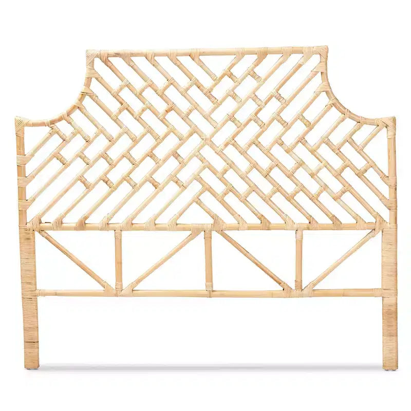 Cabecero Rattan Jayliah Queen Natural/Marrón - bali & pari: Estilo Bohemio, Independiente, No Requiere Montaje