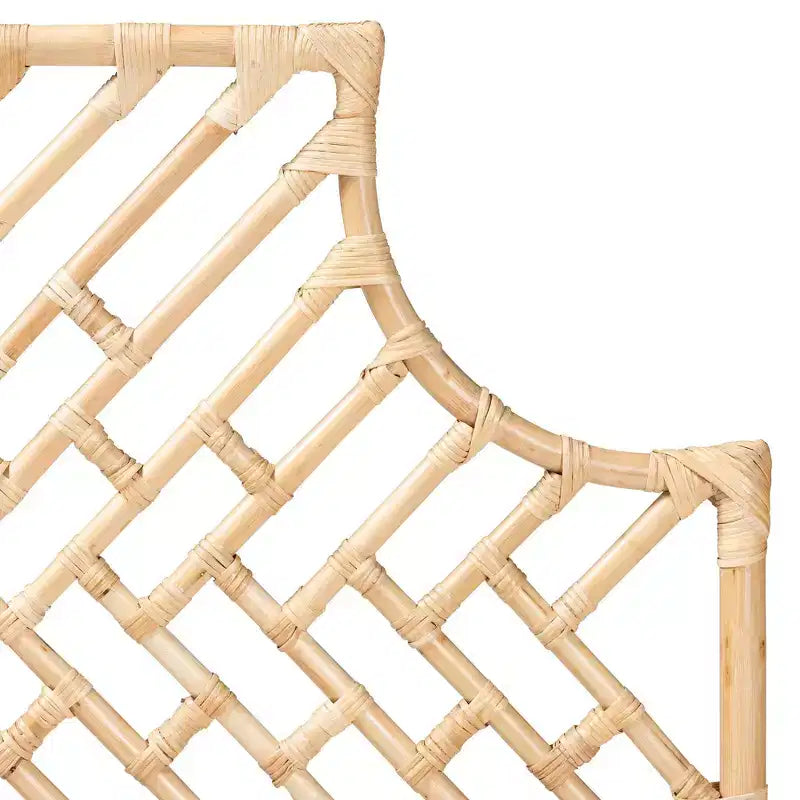 Cabecero Rattan Jayliah Queen Natural/Marrón - bali & pari: Estilo Bohemio, Independiente, No Requiere Montaje