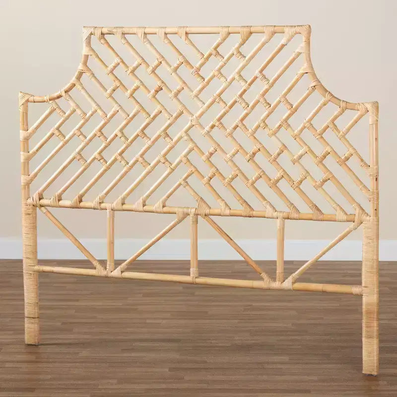 Cabecero Rattan Jayliah Queen Natural/Marrón - bali & pari: Estilo Bohemio, Independiente, No Requiere Montaje