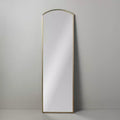 Arched 19"x64" Rectangular Metal Leaning Floor Mirror Brass - Hearth & Hand™ with Magnolia