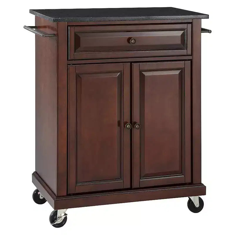 Carrito/Isla de cocina portátil Crosley con superficie de granito negro sólido