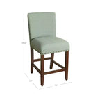 Taburete de bar tapizado de 24" de altura para mostrador con tachuelas - HomePop