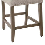 Taburete de bar tapizado de 24" de altura para mostrador con tachuelas - HomePop