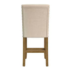 Taburete de bar tapizado de 24" de altura para mostrador con tachuelas - HomePop