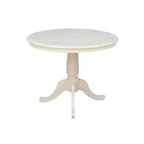 Mesa de comedor de pedestal redonda de 36 pulgadas con 12 hojas abatibles - International Concepts