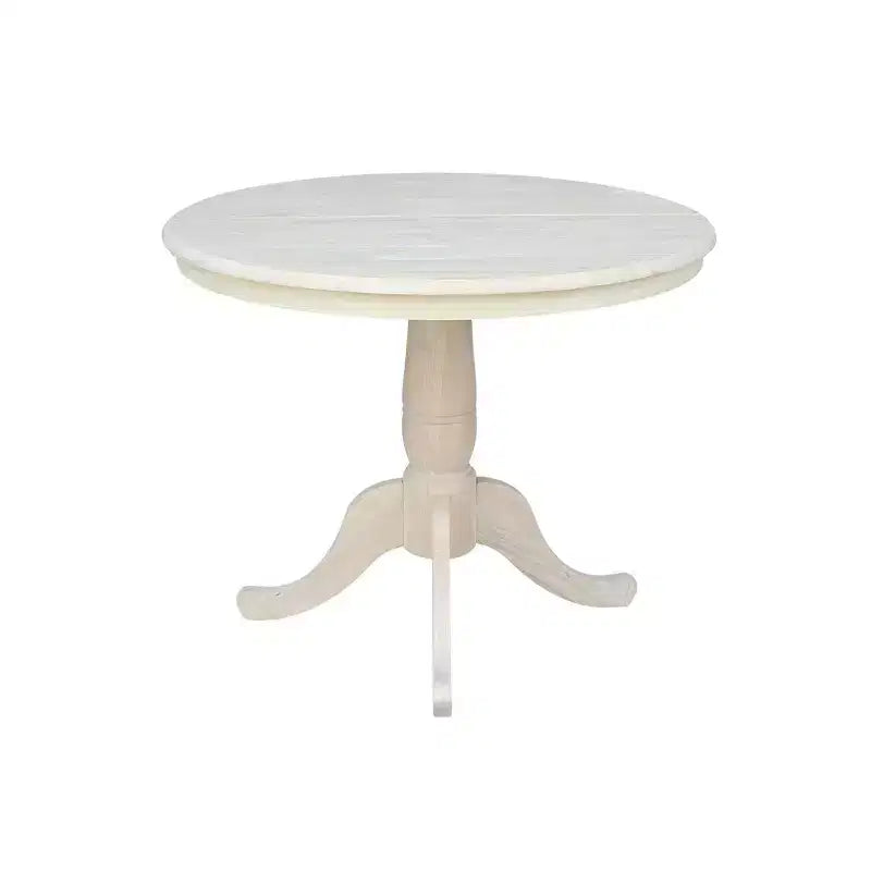 Mesa de comedor de pedestal redonda de 36 pulgadas con 12 hojas abatibles - International Concepts