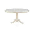 Mesa de comedor de pedestal redonda de 36 pulgadas con 12 hojas abatibles - International Concepts
