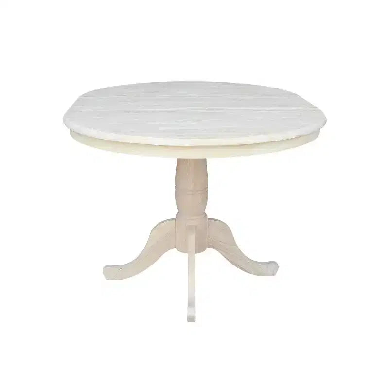 Mesa de comedor de pedestal redonda de 36 pulgadas con 12 hojas abatibles - International Concepts