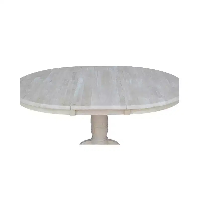 Mesa de comedor de pedestal redonda de 36 pulgadas con 12 hojas abatibles - International Concepts