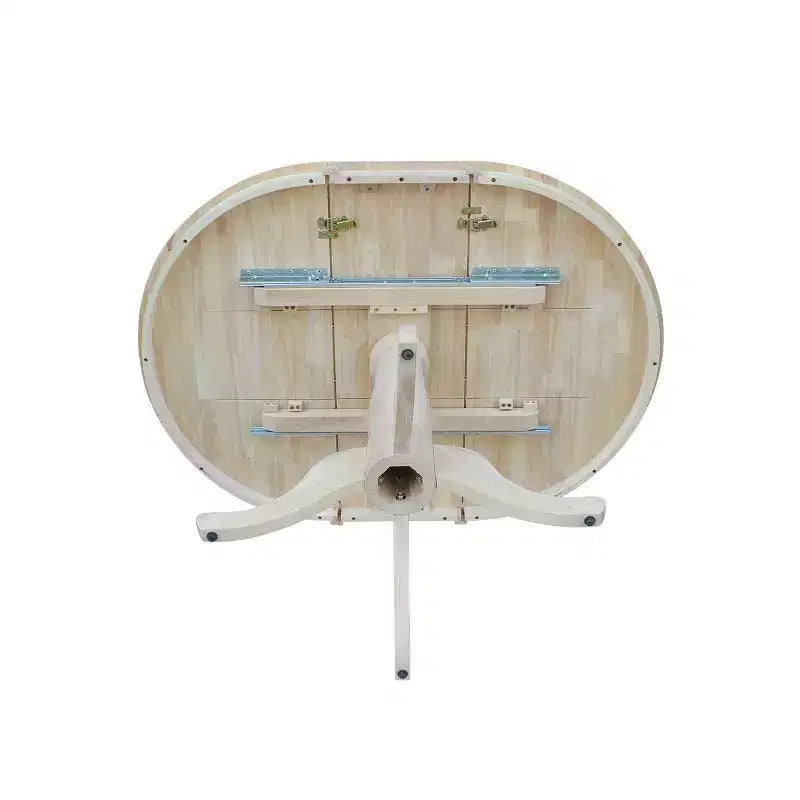 Mesa de comedor de pedestal redonda de 36 pulgadas con 12 hojas abatibles - International Concepts