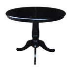 Mesa de comedor de pedestal redonda de 36 pulgadas con 12 hojas abatibles - International Concepts