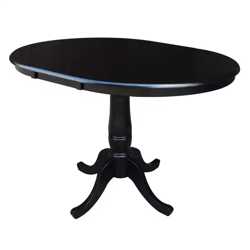 Mesa de comedor de pedestal redonda de 36 pulgadas con 12 hojas abatibles - International Concepts