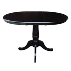 Mesa de comedor de pedestal redonda de 36 pulgadas con 12 hojas abatibles - International Concepts