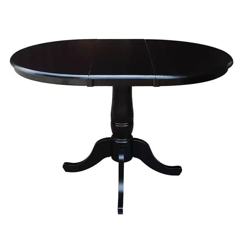 Mesa de comedor de pedestal redonda de 36 pulgadas con 12 hojas abatibles - International Concepts