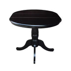 Mesa de comedor de pedestal redonda de 36 pulgadas con 12 hojas abatibles - International Concepts