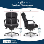 Sillón de oficina Sutherland de cuero acolchado con reposabrazos acolchados - La-Z-Boy