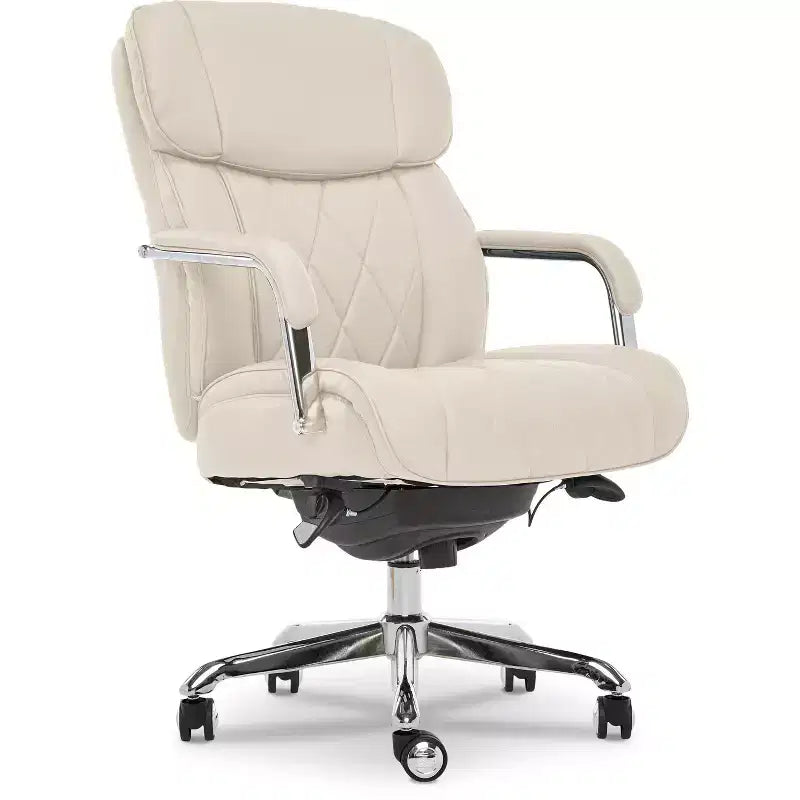 Sillón de oficina Sutherland de cuero acolchado con reposabrazos acolchados - La-Z-Boy