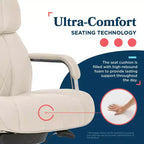 Sillón de oficina Sutherland de cuero acolchado con reposabrazos acolchados - La-Z-Boy