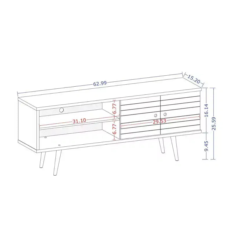 Mueble de TV Liberty de 2 estantes y 2 puertas para televisores de hasta 60 - Manhattan Comfort
