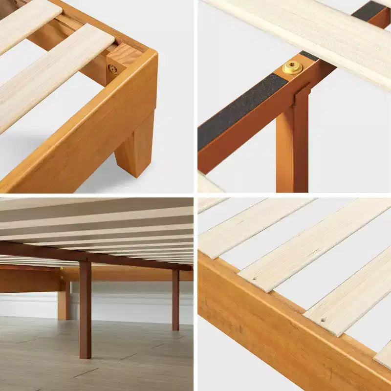 Cama con Plataforma Alexis Deluxe de Madera Rústica de Pino de 12 pulgadas - Zinus