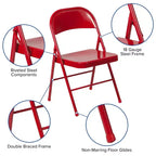 Flash Furniture Paquete de 4 Sillas Plegables Metálicas de la Serie HERCULES con Doble Refuerzo