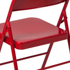 Flash Furniture Paquete de 4 Sillas Plegables Metálicas de la Serie HERCULES con Doble Refuerzo
