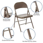 Flash Furniture Paquete de 4 Sillas Plegables Metálicas de la Serie HERCULES con Doble Refuerzo
