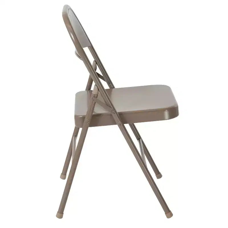 Flash Furniture Paquete de 4 Sillas Plegables Metálicas de la Serie HERCULES con Doble Refuerzo