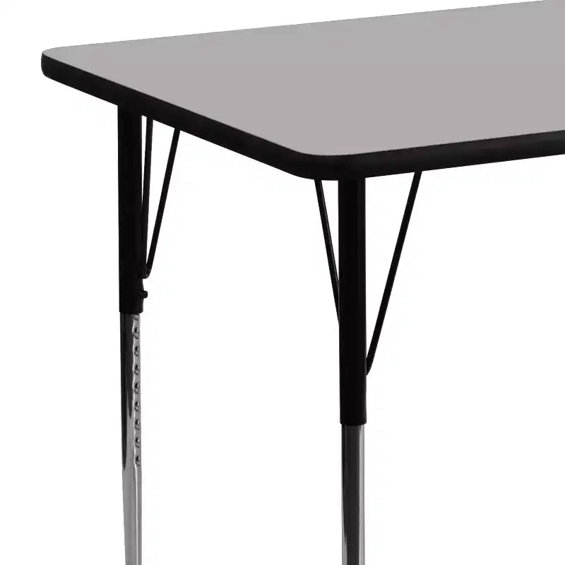 Mesa de actividades rectangular de laminado térmico Flash Furniture de 61 cm de ancho x 122 cm de largo - Patas ajustables de altura estándar