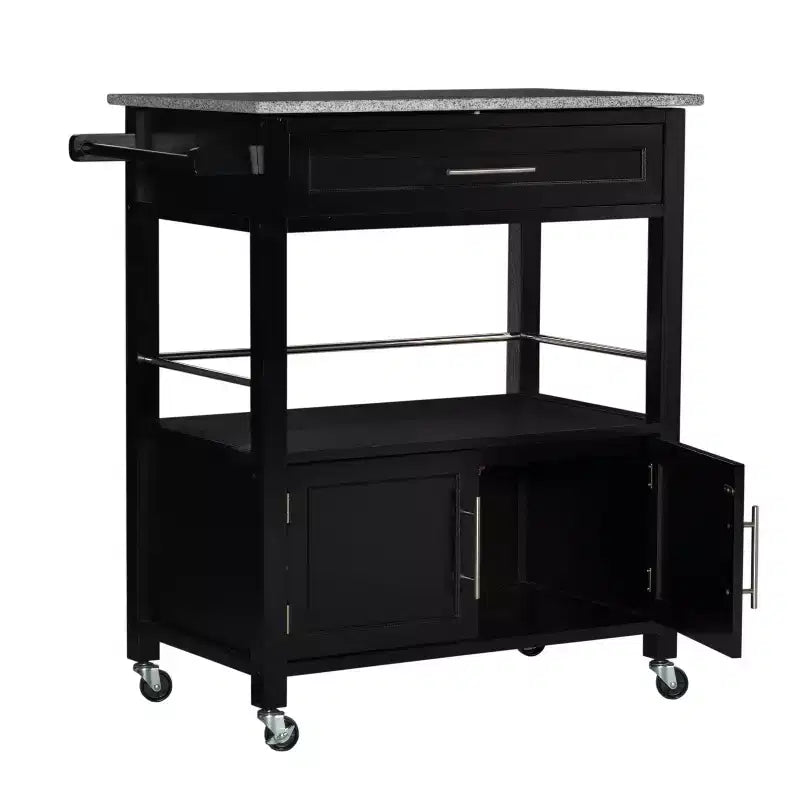 Carrito de cocina Cameron con cubierta de granito - Linon
