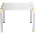 55 Downing Street Hanna Mesa Auxiliar de Acrílico Fundido Moderno de 23 1/2 x 24 Transparente Dorado para Sala de Estar, Dormitorio, Mesita de Noche, Entrada, Oficina, Hogar