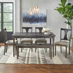 Juego de comedor Burntwood de 6 piezas con banco - Buylateral