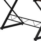 Escritorio para computadora en forma de L de laminado de teca con bandeja deslizante para teclado de Flash Furniture