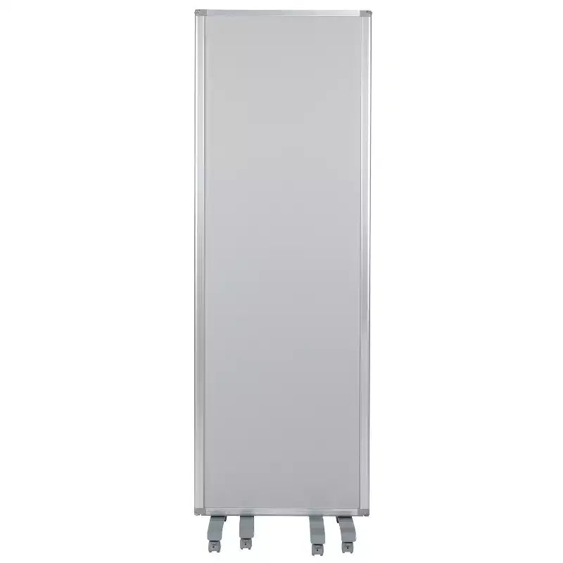 Pizarra magnética móvil de doble cara Flash Furniture/Separador de tela con ruedas bloqueables, 72 de alto x 24 de ancho (3 secciones incluidas)