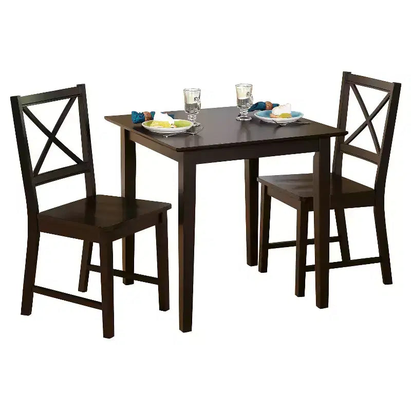 Juego de comedor de 3 piezas con respaldo cruzado - Buylateral