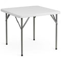 Emma and Oliver 34.25 Square Granite White Plastic Folding Table - Event Folding Table