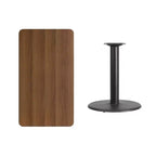 Mesa rectangular laminada Emma y Oliver de 24x42 con base de mesa redonda de 24