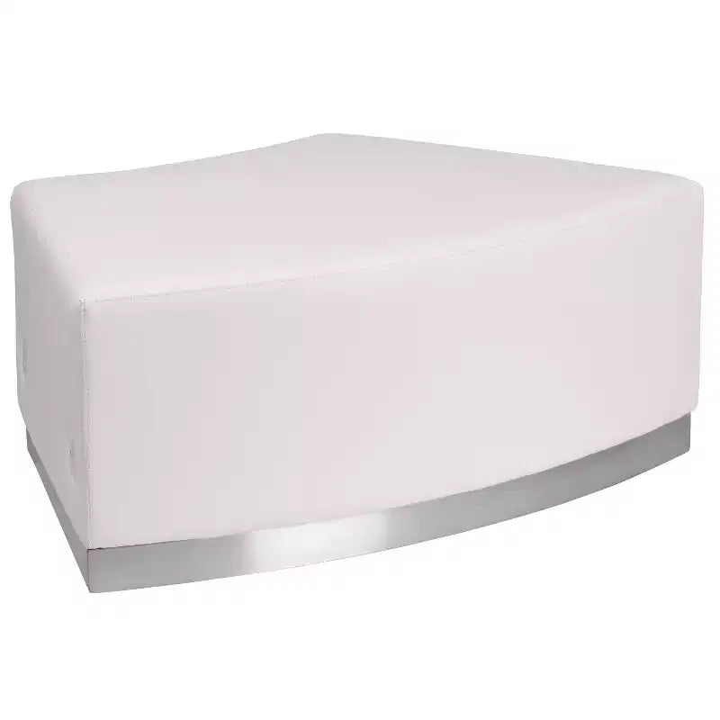 Silla convexa sin respaldo modular Emma y Oliver con base de acero inoxidable cepillado