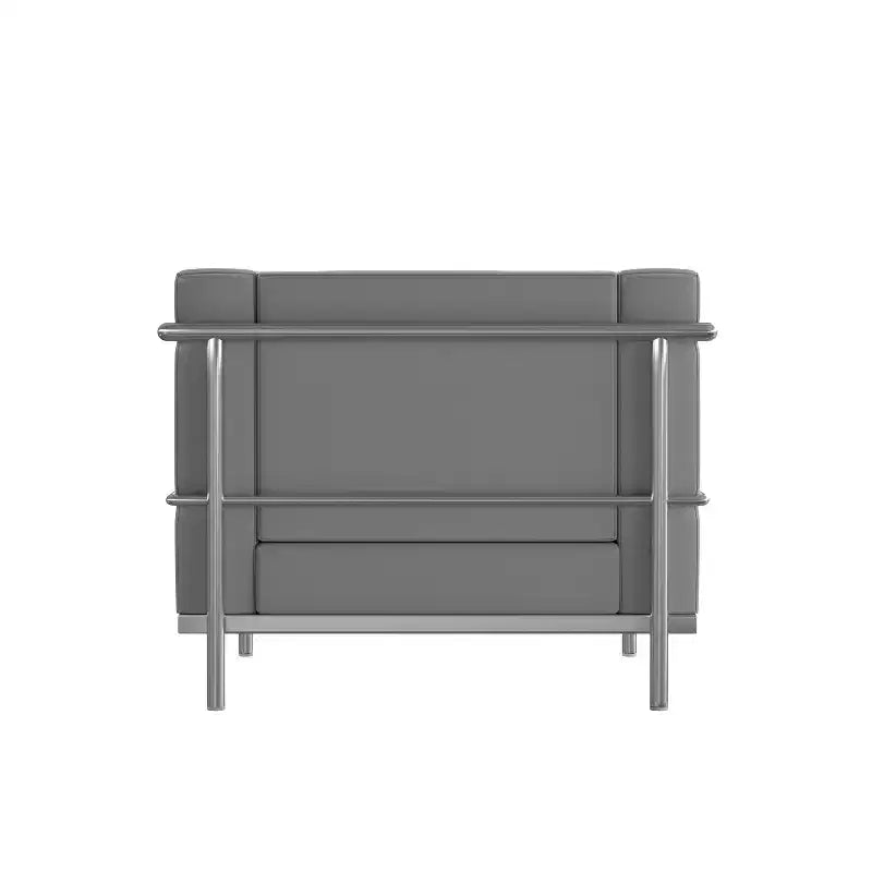 Silla Emma y Oliver Contemporánea de Cuero Sintético con Estructura de Doble Barra
