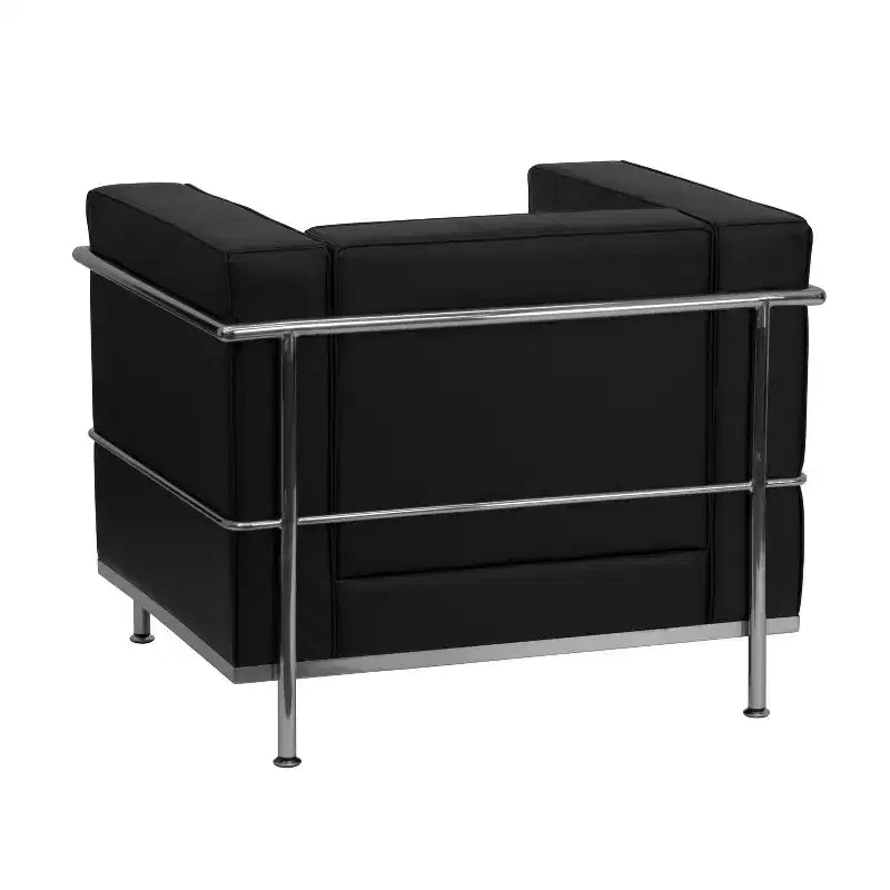 Silla Emma y Oliver Contemporánea de Cuero Sintético con Estructura de Doble Barra