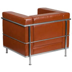 Silla Emma y Oliver Contemporánea de Cuero Sintético con Estructura de Doble Barra