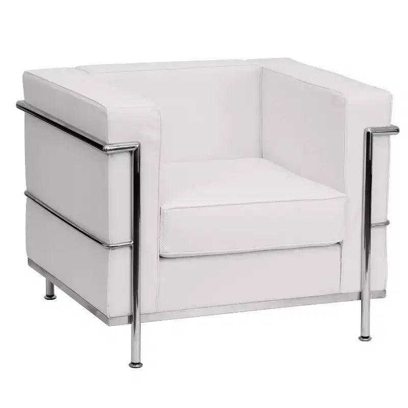 Silla Emma y Oliver Contemporánea de Cuero Sintético con Estructura de Doble Barra