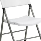Emma y Oliver Paquete de 2 Sillas Plegables Comerciales de Plástico Blanco para Eventos y Fiestas